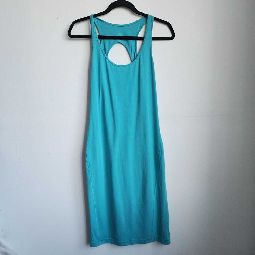Lululemon Go For It Dress Turquoise‎ Mini Skater Cutout Back Size 4